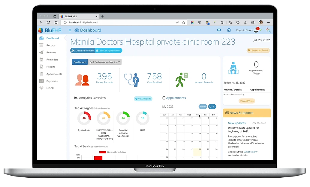 electronic medical record BluEHR mobile home