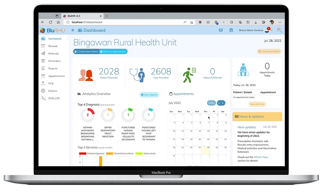 BluRHU clinic management system for local government